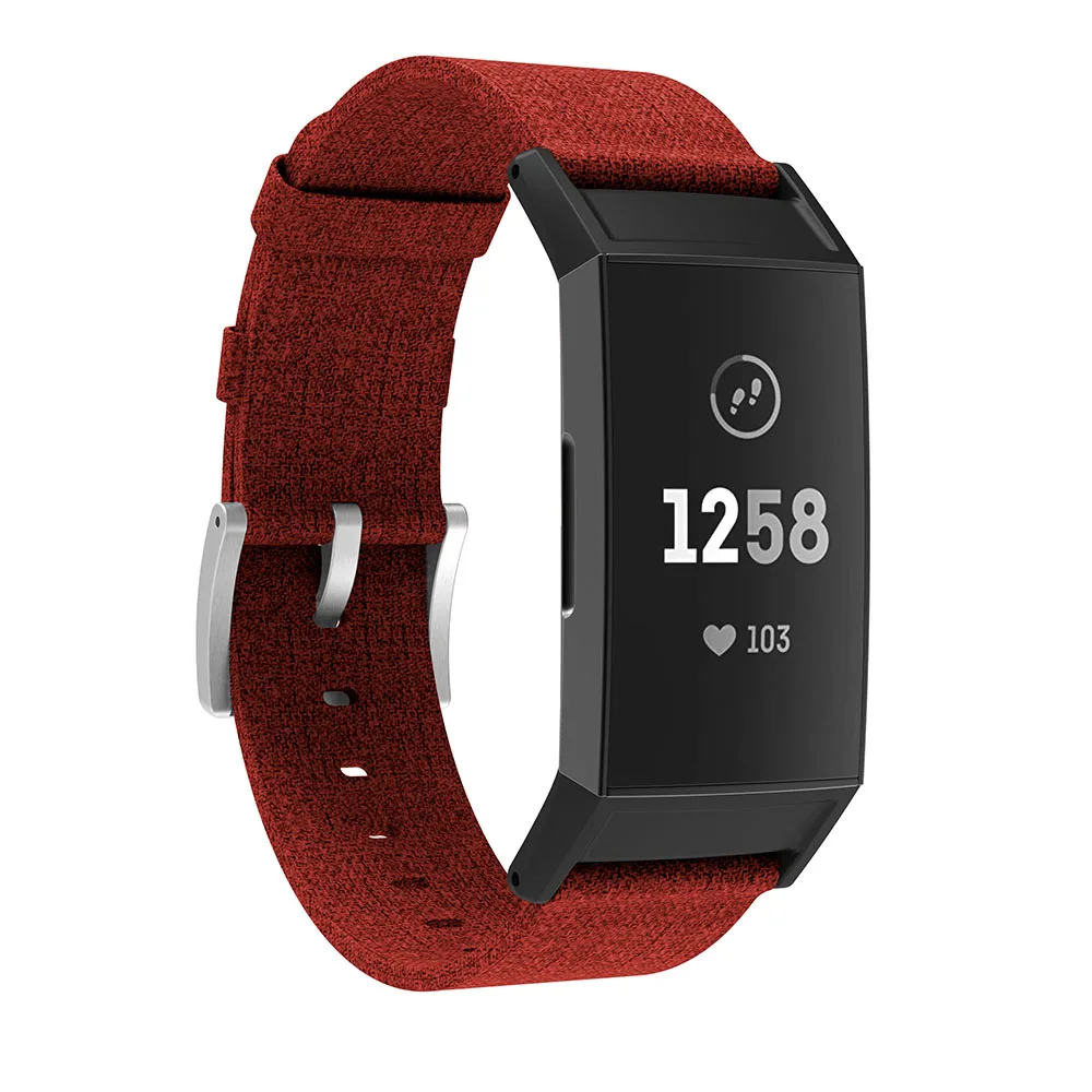 Плетеная холщовая ткань спортивный ремешок браслет для Fitbit Charge 3 часы ремешок Браслет замена Мужские t фитнес умные браслеты для женщин и мужчин
