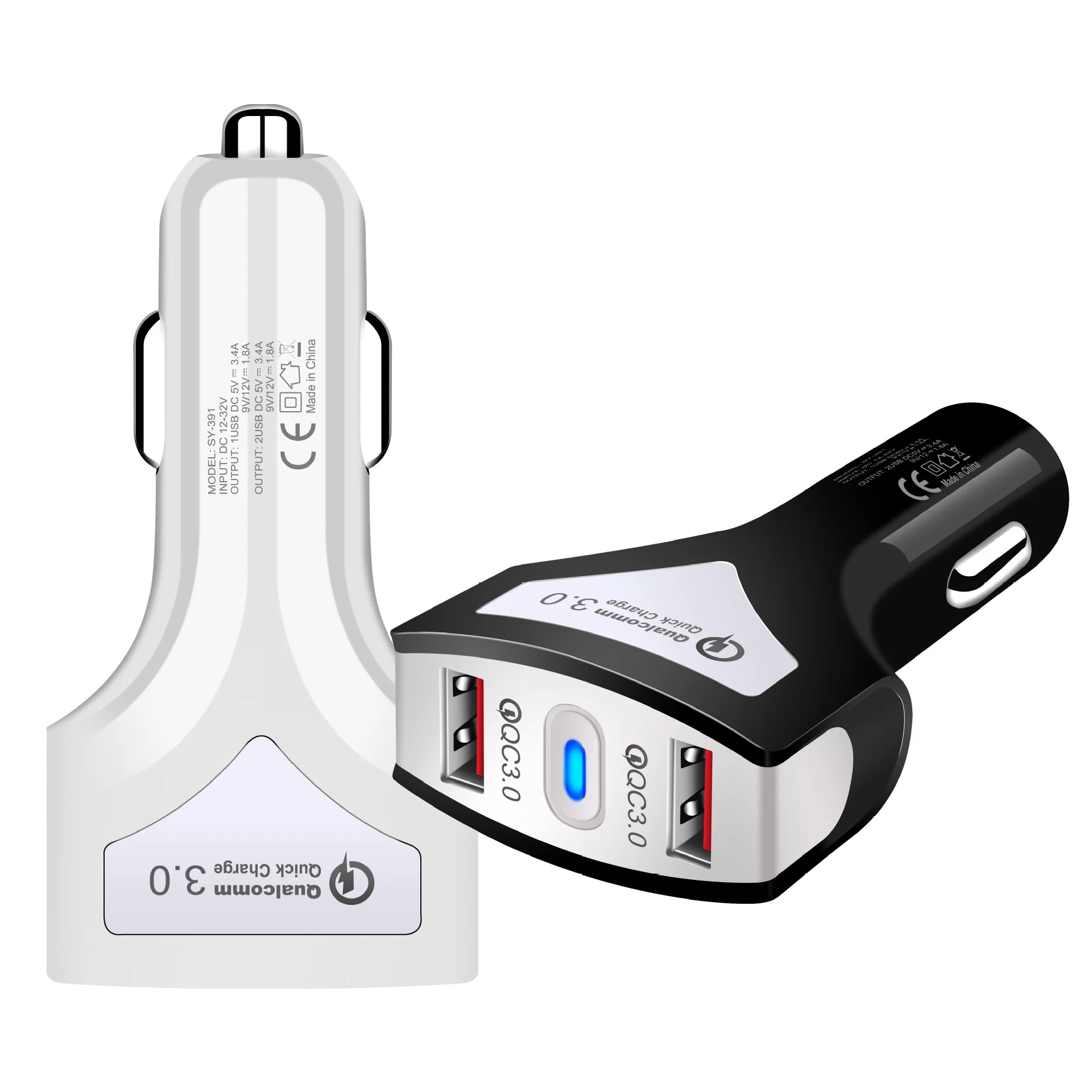 AiSMei QC 3 0 USB Автомобильное зарядное устройство Быстрая зарядка 2 с двойным портом
