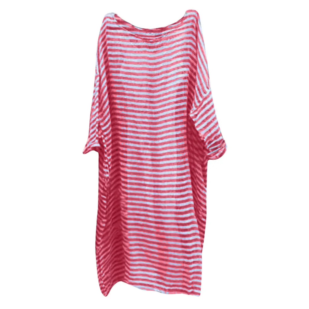 Новинка 2019 женское повседневное льняное свободное платье с рукавами летучая