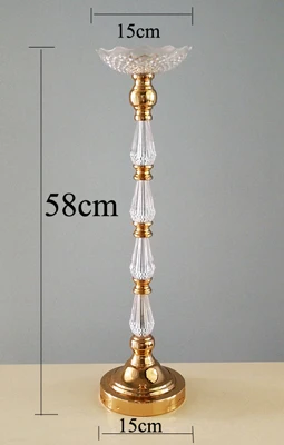10 шт./партия, H58cm(22,") золотой свадебный стол центральный, подсвечник, дорога свинцовый цветок стенд, свадебные украшения для вечеринки