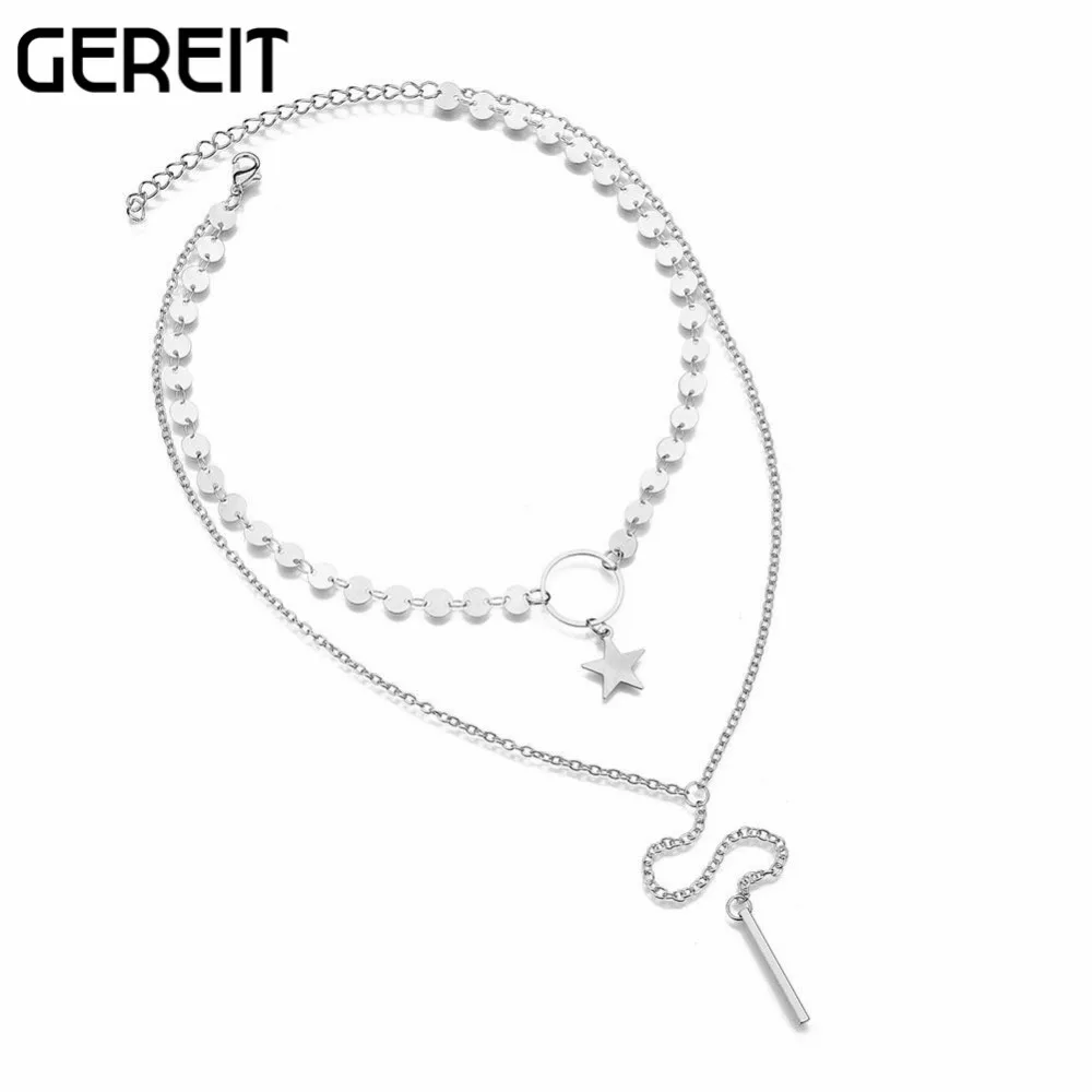 Женское Ожерелье-чокер GEREIT Золотое и серебряное длинное колье-чокер