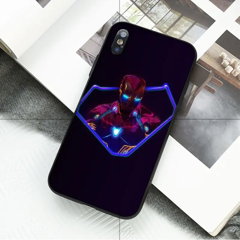 Ruicaica Marvel Мстители Endgame Smart Cover черный в виде ракушки чехол для телефона Apple iPhone 8 7 6 S