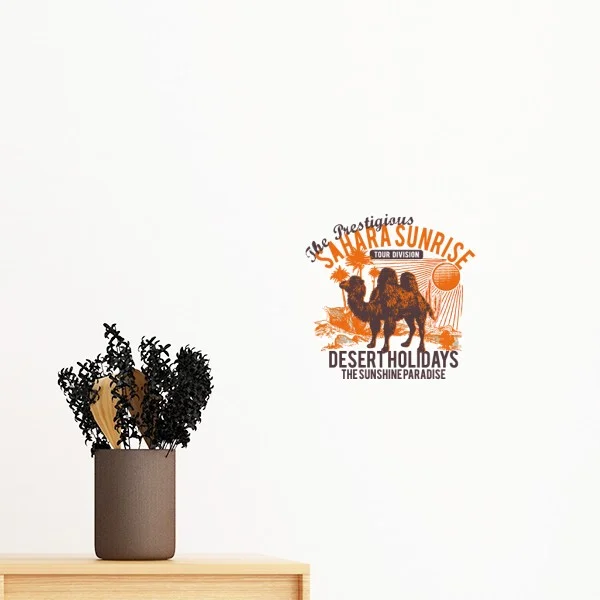 

Sunshine Paradise Desert Holiday Camel Animal Removable Wall Sticker Art Decals Mural DIY Wallpaper for Room Decal