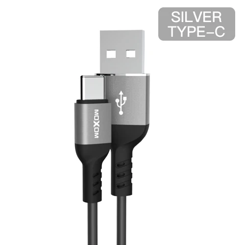 MOXOM USB C кабель для мобильного телефона Быстрая зарядка type C кабель для huawei samsung Vivo Oppo Meizu - Цвет: CC-35TGray