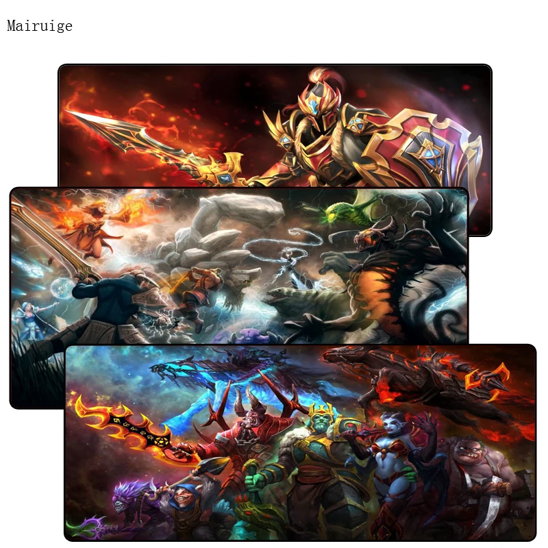 Резиновый игровой коврик Mairuige DOTA 2 с застежкой по краю для мыши настольные