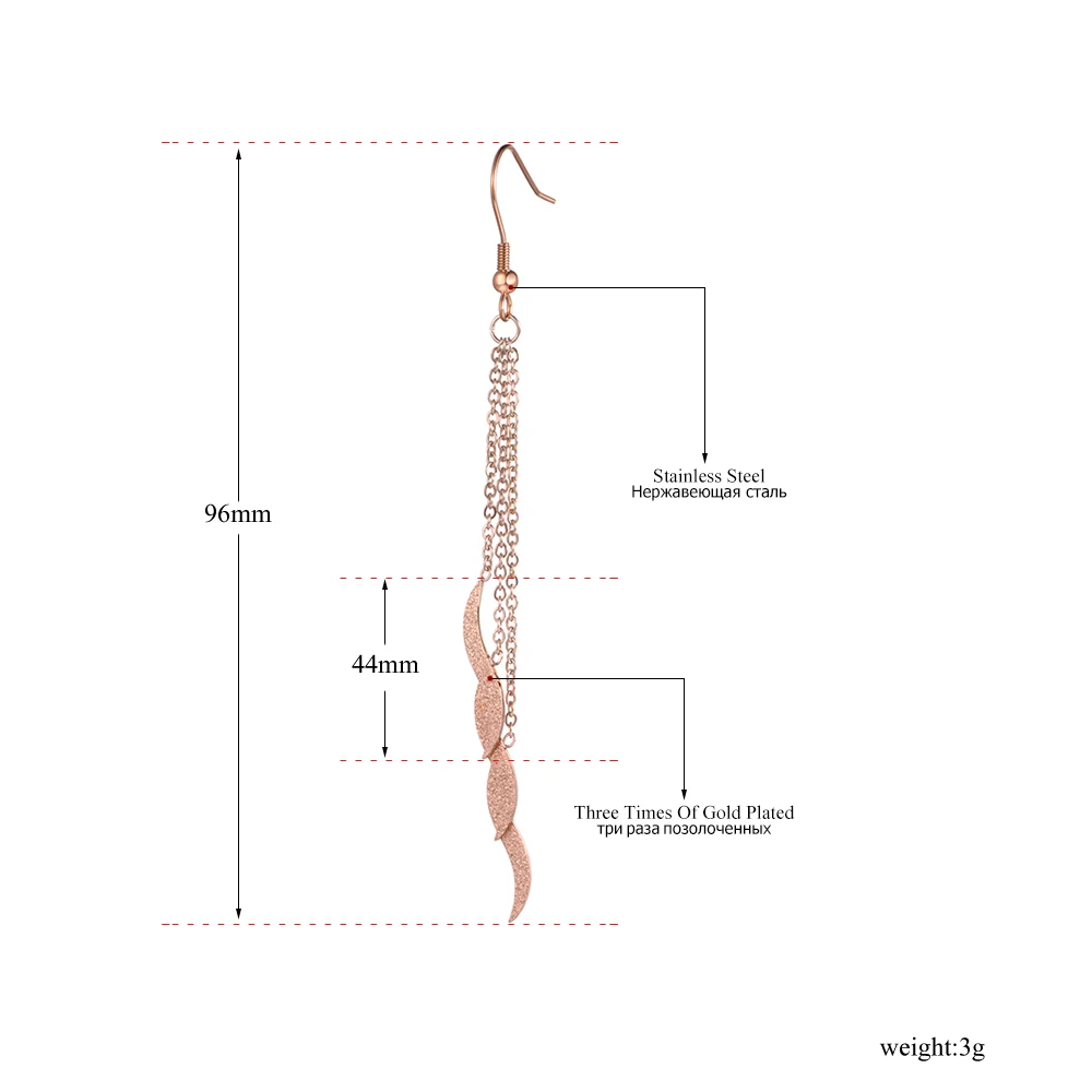 Женские серьги Кисточки Из Нержавеющей Стали цвета розового