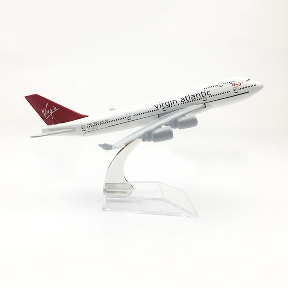 

1/400 Scale Aircraft B747 Virgin Atlantic 16cm Alloy Plane Boeing 747 Model Toys Children Kids Gift for Collection