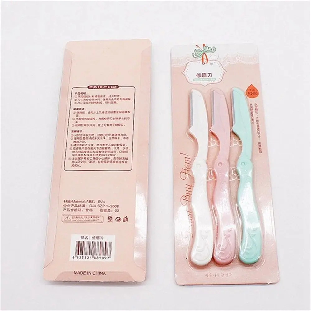 

3pc Eyebrow Shaper Dermaplaning Womens Grooming Shaver Shaping Safe Razor Facial Hair Remover Mini Makeup Tool