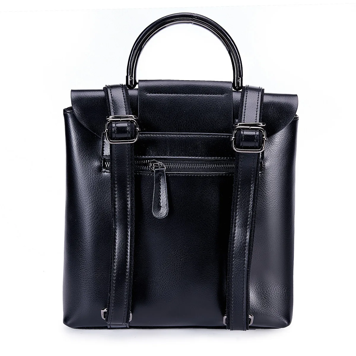 Женский Классический рюкзак BONAMIE Черный винтажный из натуральной кожи для