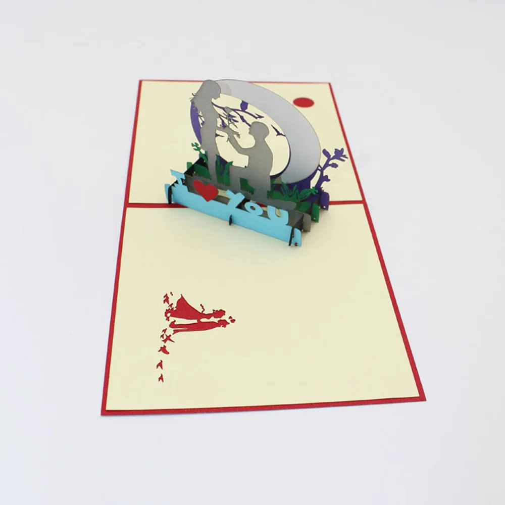 3D 10X15 см перец всплывающие карты валентинка влюбленный для дня рождения, свадьбы поздравительные открытки для юбилея Открытки и приглашения# M5