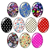 new beauty dots patterns 13x18mm18x25mm30x40mm mixed oval photo glass cabochon demo flat back jewelry findings tb0006