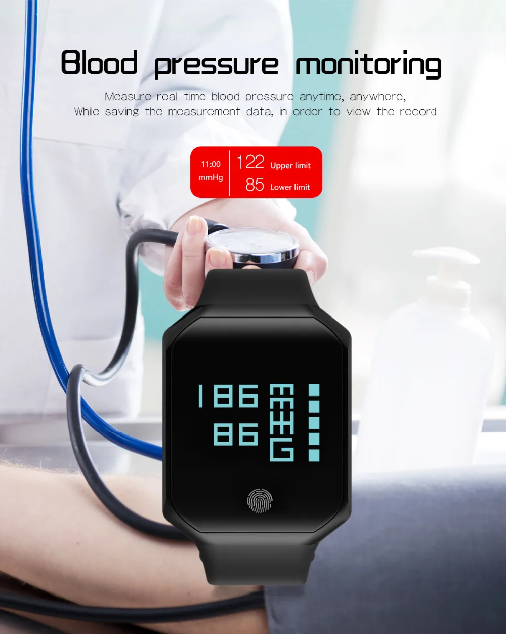 EXRIZU Z66 Bluetooth Smart Band OLED браслет Поддержка сердечного ритма и крови Давление монитор Шагомер Facebook Twitter сообщения