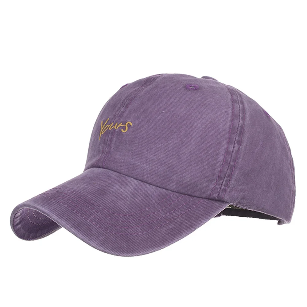 Purple TOHUIYAN хлопковая кепка s для мужчин и женщин, ВИНТАЖНАЯ ДЖИНСОВАЯ бейсболка, летняя бейсболка, кепка в стиле хип-хоп, Прямая поставка - Цвет: Purple
