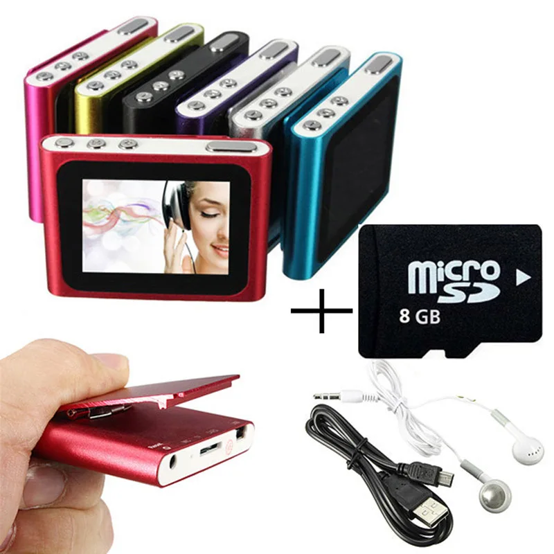 BGreen 16 Гб ЖК дисплей Экран металлический корпус зажим Mp3 плеер с FM радио голос