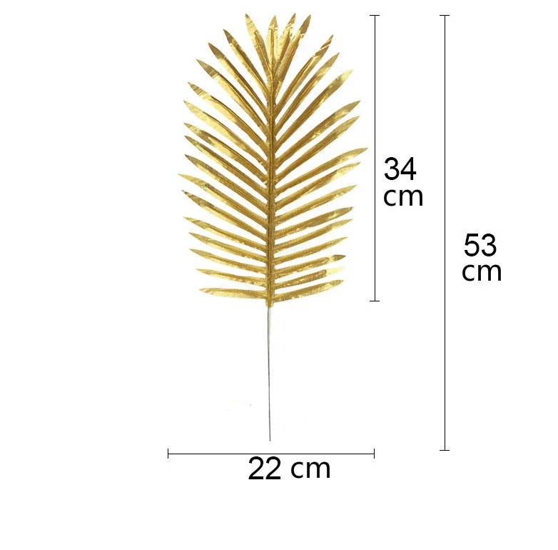 golden 04 34cm Золотые листья в форме Панциря Черепахи искусственные Пальмовые Листья рассеянный хвост лист DIY свадебный Декор для дома сада день рождения искусственные листья - Цвет: golden 04 34cm