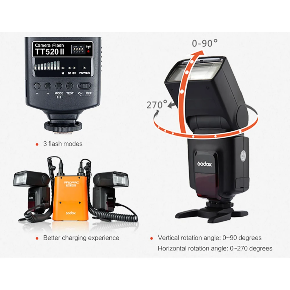 Godox TT520II Вспышка Speedlite беспроводной сигнал цветной фильтр для Canon Nikon Pentax Olympus DSLR
