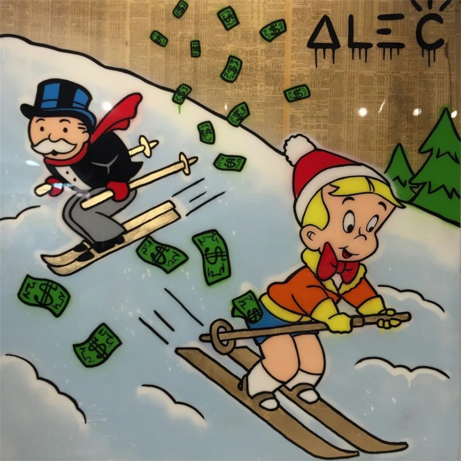 Alec Monopolys горные Sking HD настенные художественные холст с печатью постера живопись