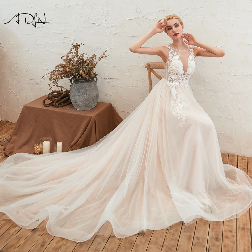 Женское свадебное платье ADLN кружевное ТРАПЕЦИЕВИДНОЕ в стиле бохо 2020 | Свадьбы и