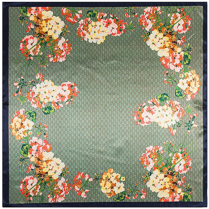 Модный женский шарф 90 см * новая шаль большой цветок герань Большая квадратная