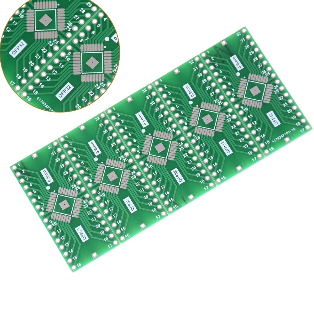 5 шт./лот TQFP/LQFP/EQFP/QFP32 0 8 мм в DIP32 адаптер PCB плата преобразователь оптом|Датчики