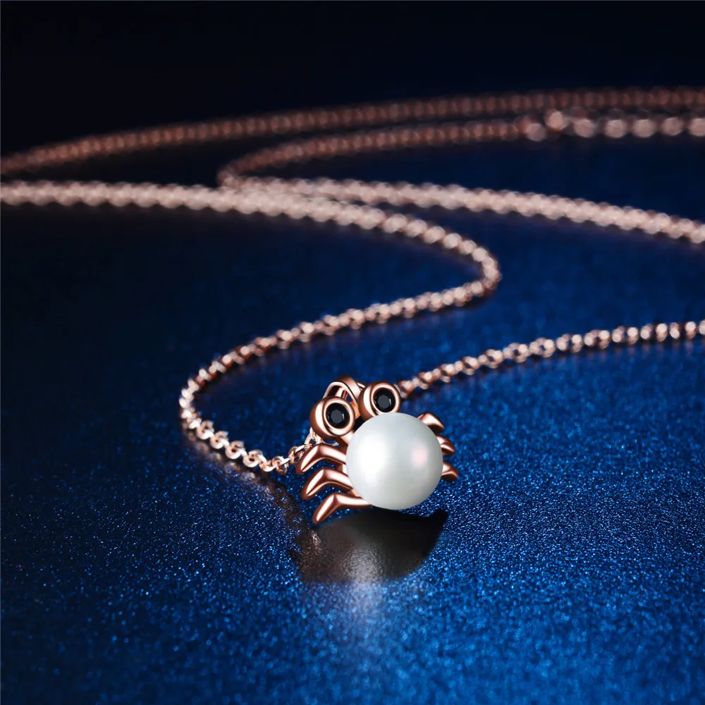 Natural Freshwater Pearl Pendant Necklace Cute Animal Crab | Украшения и аксессуары
