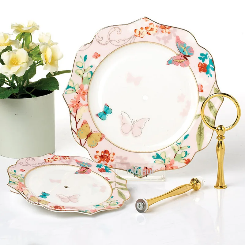 GLLead модный Европейский стиль Цветная Керамическая двухслойная тарелка для