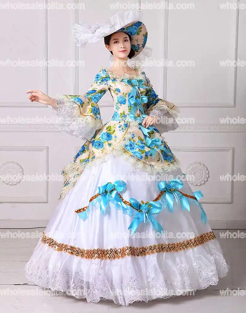 Новинка 2017 года Рококо Мария с цветочным принтом Антуанетта платья мягкие белые