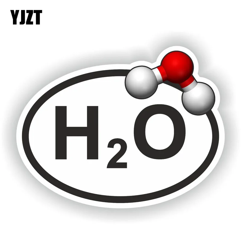 YJZT 16 2 см * 12 7 забавная Автомобильная наклейка H2O овальная вода с химическим ПВХ 6