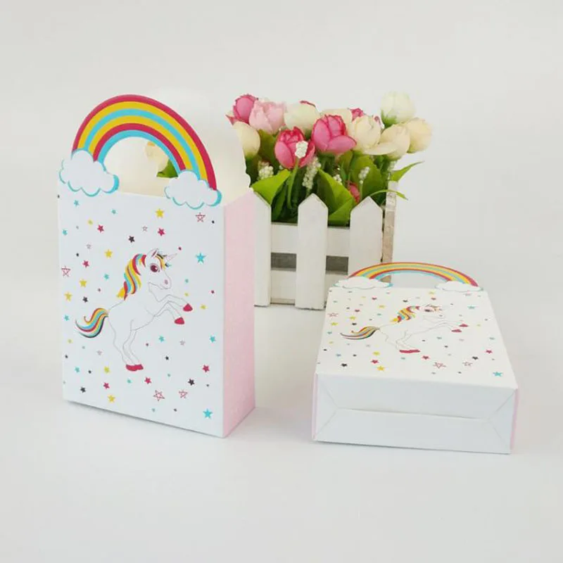 10 шт./компл. мультфильм крафт-бумага подарок с Unicorn мешки упаковка Подарочная