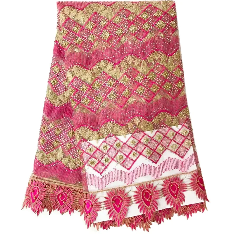 Оптовая Французский Сетка Кружевной Ткани 2017 Высокое Качество Африки С Камнями