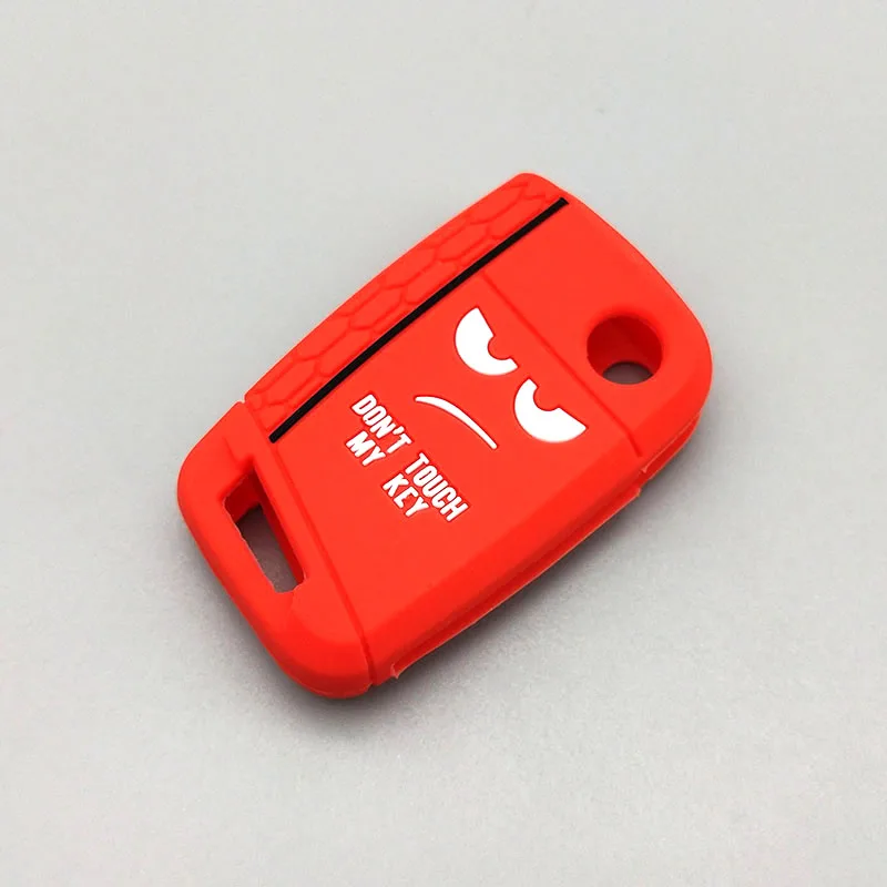 red For Volkswagen Polo Golf 7 Tiguan for Skoda Octavia Karoq for SEAT Ateca Leon Ibiza New design car key Silicone cover case - Название цвета: red