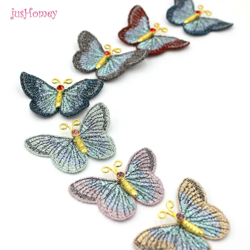 

20PCS Boutique Embroidery Surinam Butterfly Appliques 50mm/55mm Translucent for Party Decor, Doll Embellishment