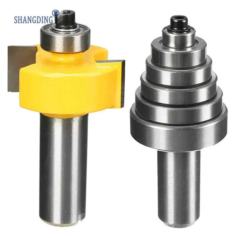 Лучшая цена 2 шт. деревообрабатывающий фрезы с 6 подшипниками Набор бит 1/2 &quotрезка