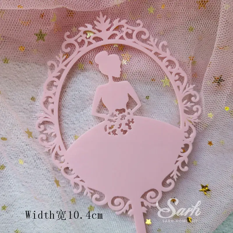 2pc ballet girl Bling King Queen Cake Topper Fairy Hand Writing Letter Decoration Happy Birthday for Valentine's Day Party Supplies Sweet Gifts - Цвет: 2pc ballet girl