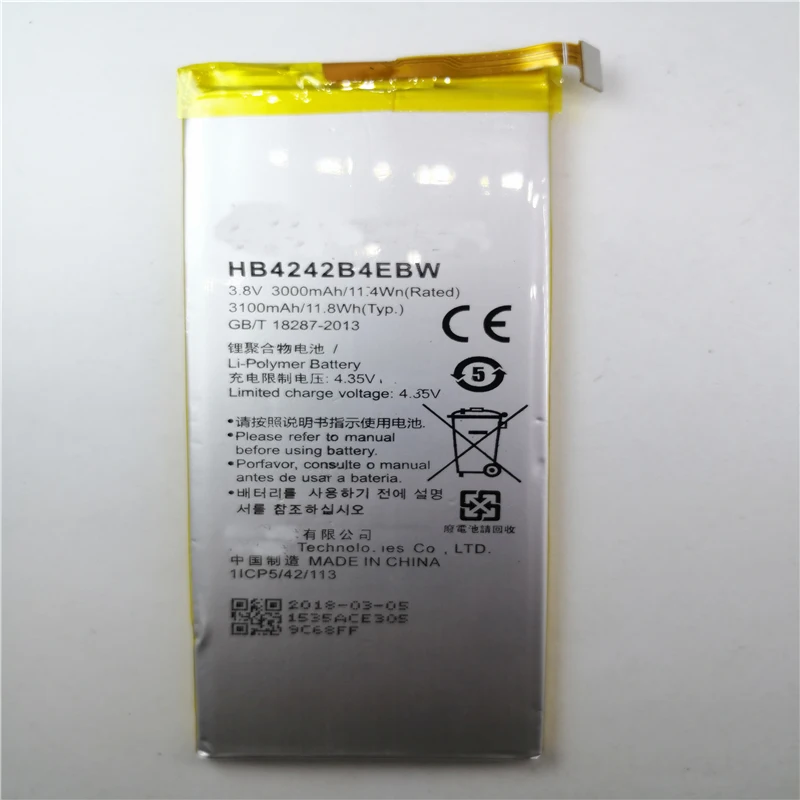 HB4242B4EBW литий-ионный аккумулятор для телефона Huawei honor 6 H60-L01 H60-L02 H60-L11 4X3000 мАч с