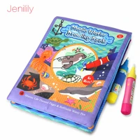 children magic water cloth drawing book with 2 magic pens baby doodle soft mat marine life early intelligence development toys