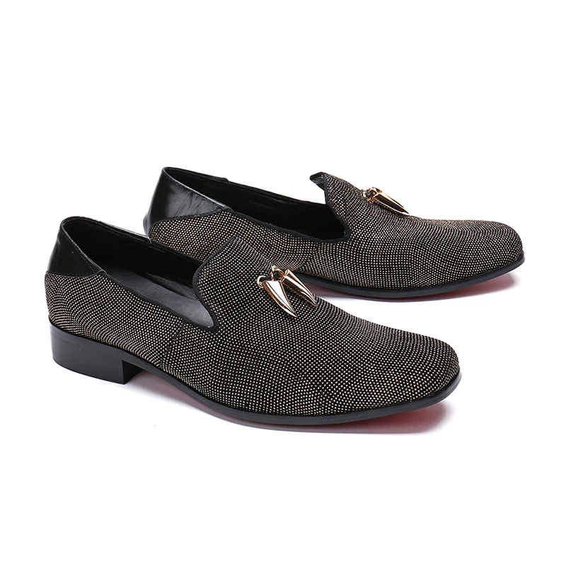 Mens Shoes Factory Customized Casual Crystal Slip On Loafers 2018 New Male Flats Metal Decoration Breathable Zapatillas Hombre | Обувь