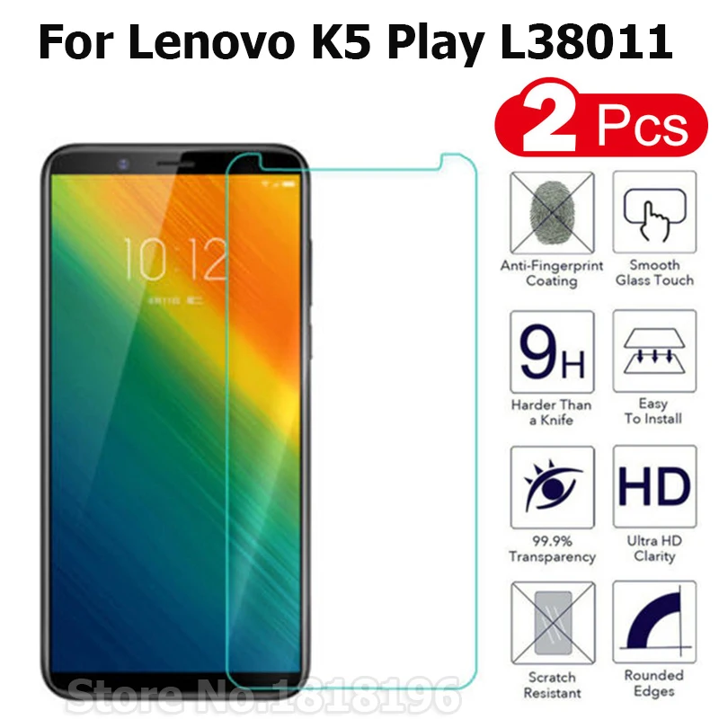 Закаленное стекло для Lenovo K5 Play l38011 2 шт. оригинальное 2.5D 9H Защитное экрана