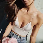 Топ женский атласный с треугольным вырезом и открытой спиной