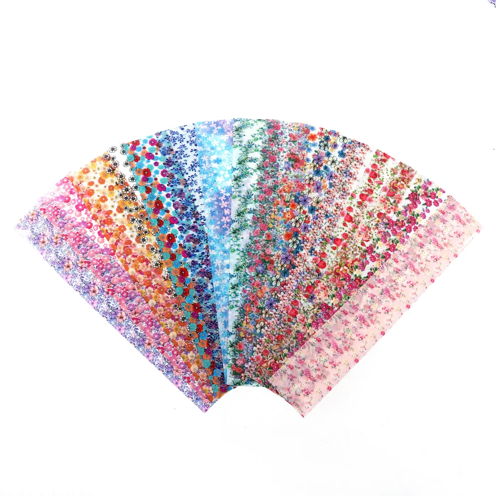 Набор фольги для ногтей 16 шт. смешанные цветы дизайн маникюрные обертывания
