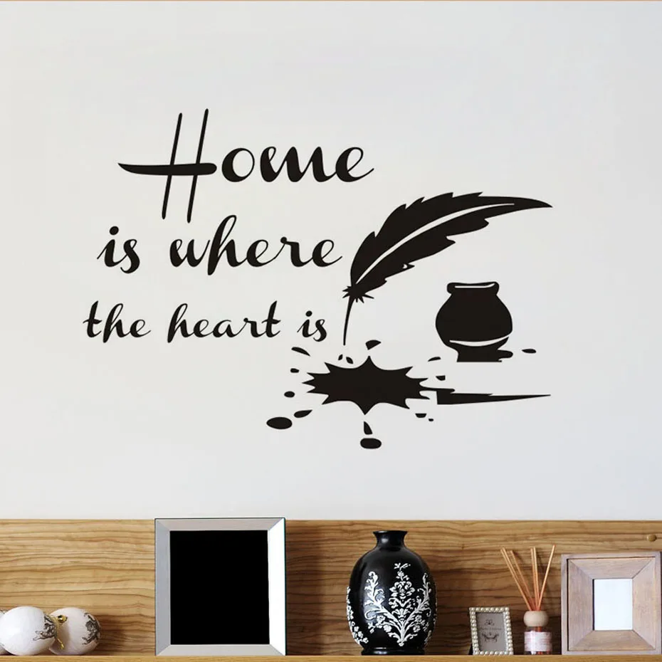 Винтажный дом где сердце перо стикер стены для детской комнаты виниловый