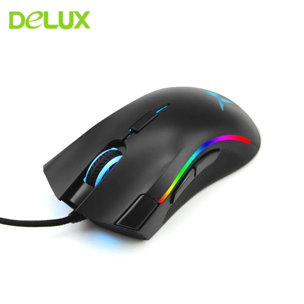 Вертикальная мышь Delux M625 Проводная RGB игровая Мышь USB оптическая 12000 Точек на дюйм