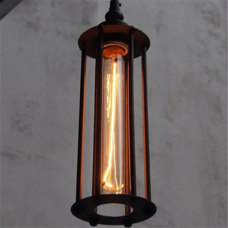 GZMJ Винтажные металлические подвесные светильники 90-260V LED горизонтальная труба Loft Hanglamp Ирон Retro E27 лампочка спальня подвесной светильник 35 * 10CM вкл.