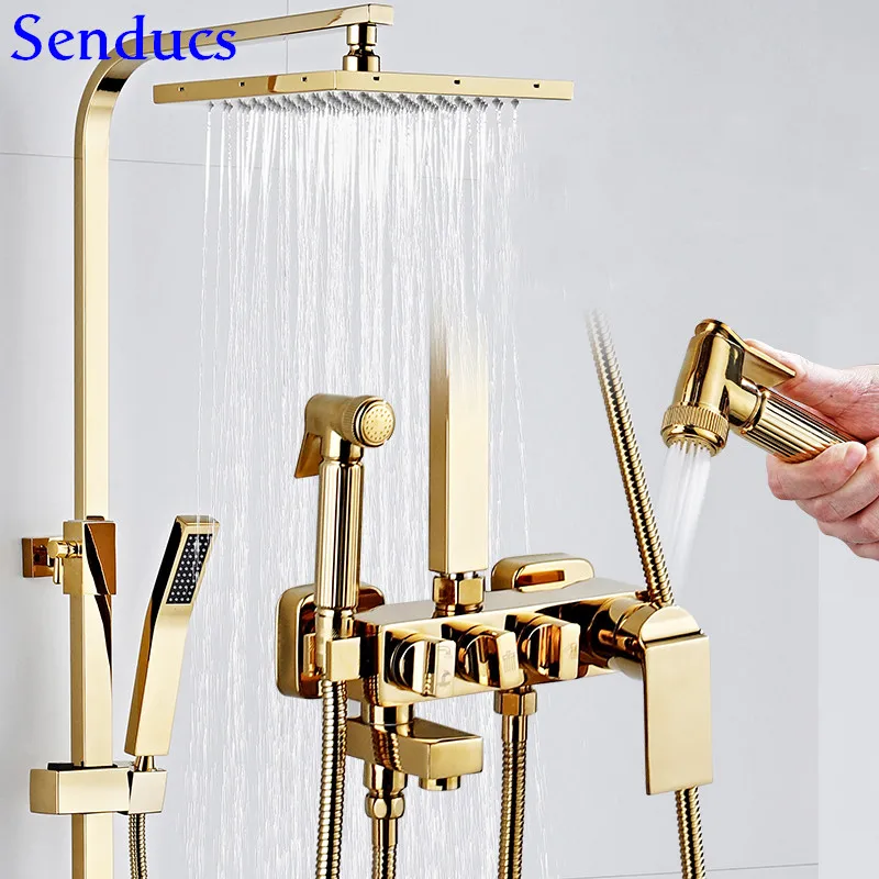 Набор для душа из латуни с лейкой и распылителем|Душевая система| |