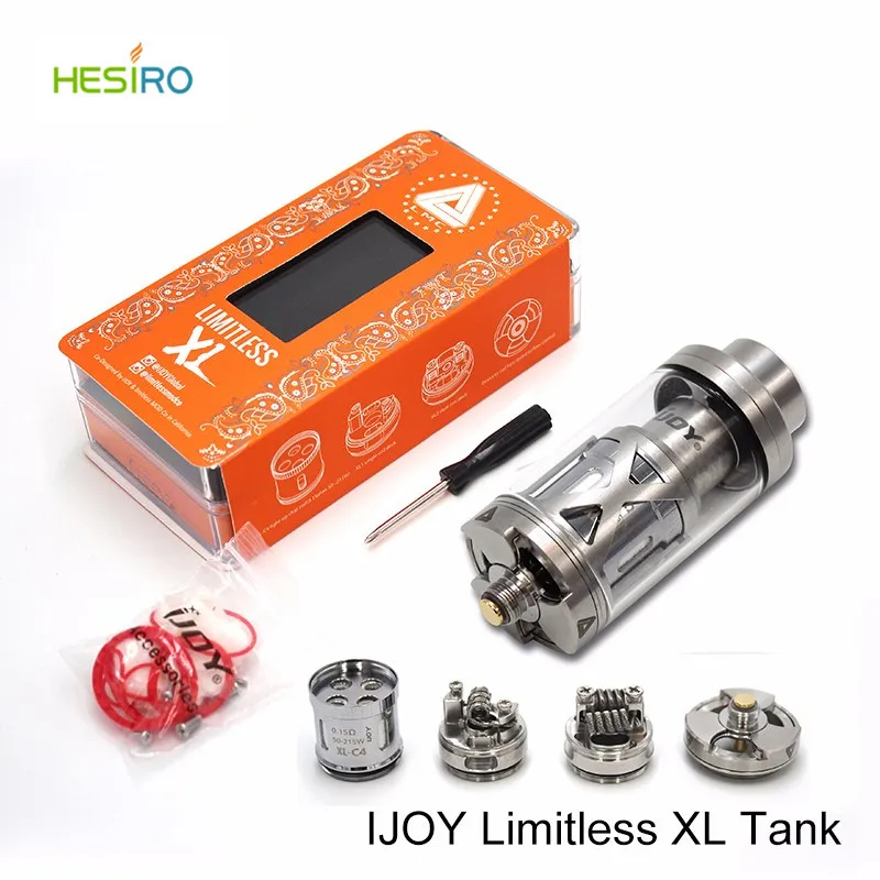 Оригинал IJOY Безграничные XL Tank 4 мл Топ-заполнения Дизайн Югу Ом Бак и RTA с XL-C4