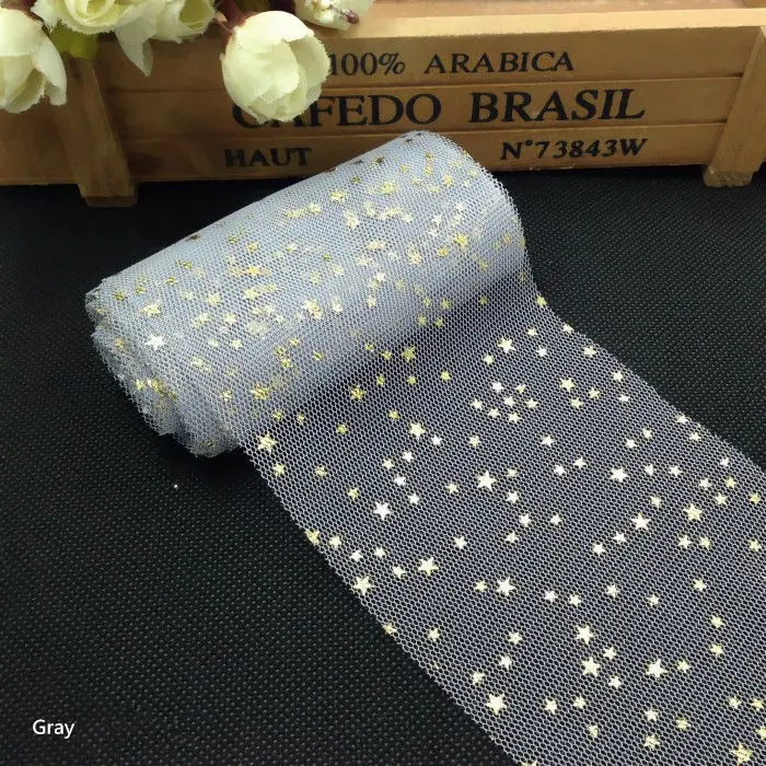 Золотые звезды тюль сетка ткань DIY свадебное платье сетка ткань дети украшения волос Ремесло Материал домашний ручной работы аксессуары