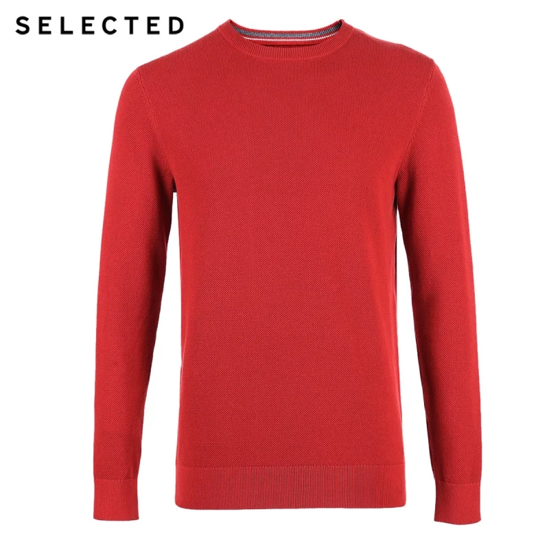 Отборный 100% хлопок Круглый свитер с вырезом Мужской пуловер длинными рукавами