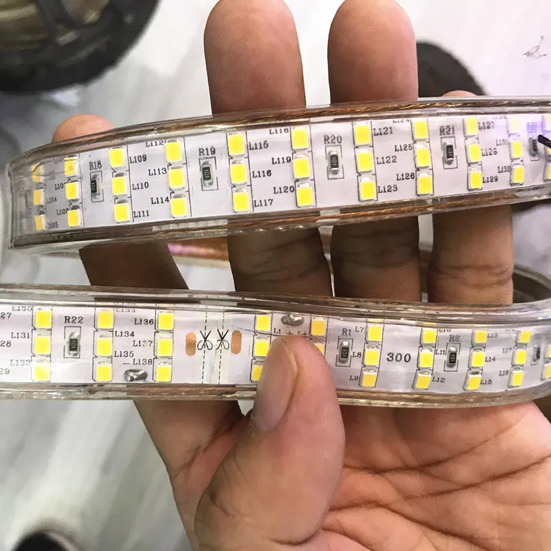 

Водонепроницаемая светодиодная лента SMD 2835, 220 В, 276 светодиодов/три ряда, 50 см