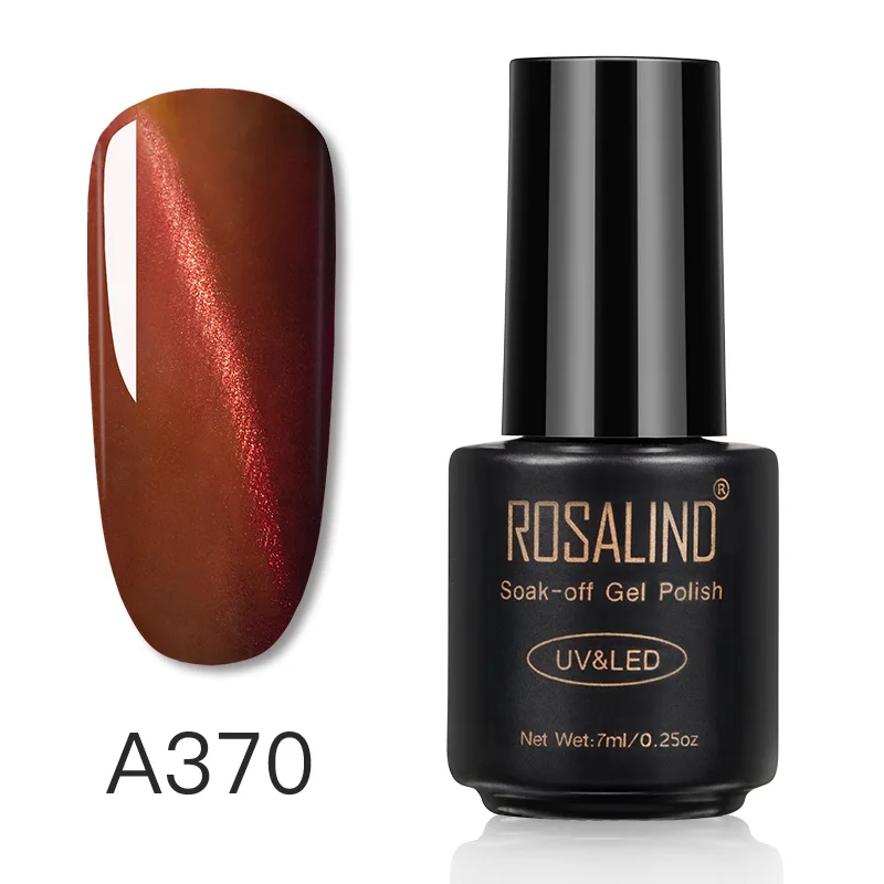 A370 ROSALIND Гель-лак для ногтей 7 мл серия "кошачий глаз" Гель-лак для ногтей маникюр полуперманентный впитывающий УФ-лампы Гель-лак - Цвет: A370