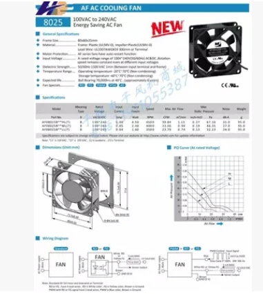 80*80*25 100V-220V 4, 2 W AF08025B00HL AC